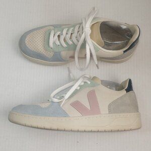 Veja Women's Sneakers in Cream, Pink, and Blue